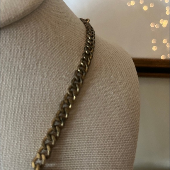 J Crew Tortoise Acrylic & Clear Crystal Statement Necklace - Picture 2 of 3